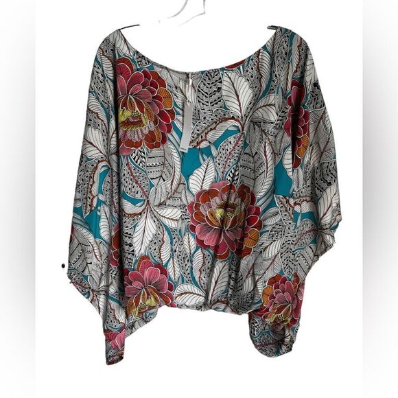 Trina Turk | Exquisite Floral Silk Kimono Top XS - Picture 6 of 6